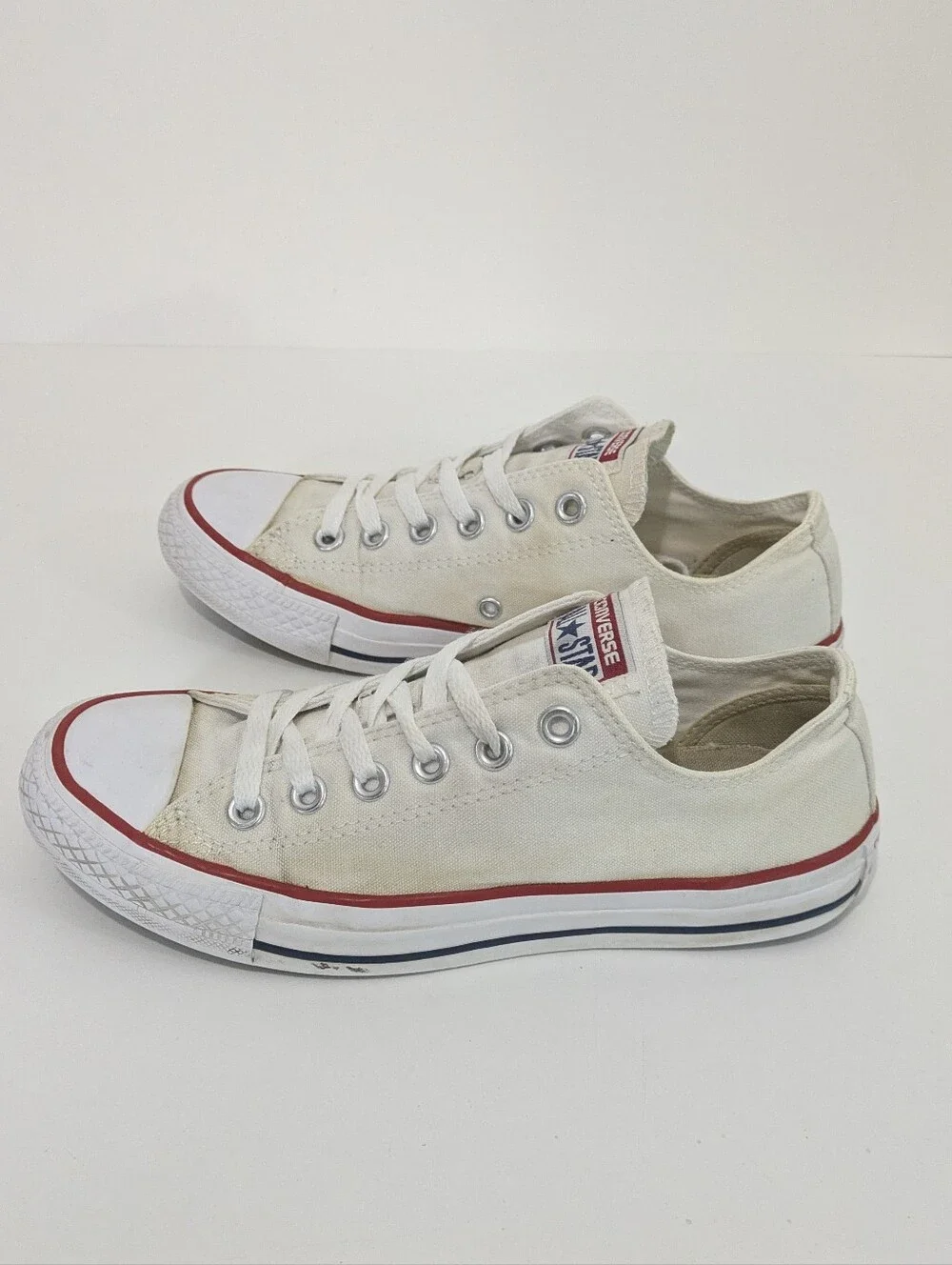 Converse All Star Low Top Sneakers - Size 7 Womens / 5 Mens - White